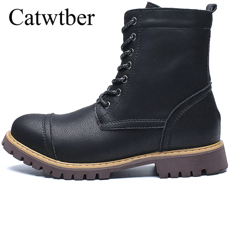 

Catwtber 2018 High Quality Men High Boots Male Outdoor Motorcycle Casual Boots Men Round Toe Vintage Style Winter Martin Boots