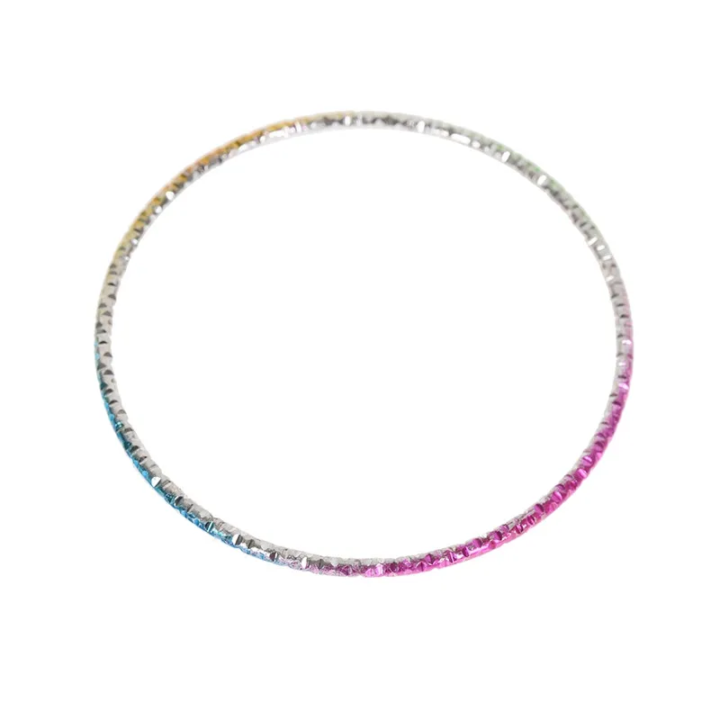 50 шт./лот красочные петли Браслет Сплав тонкий круглый браслет из хроматического алюминия амулет, ручной браслет для детей