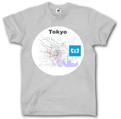 Токио метро рубашка S-XXXL станции метро план Японии Летняя мужская модная футболка, удобная футболка, повседневное короткий рукав