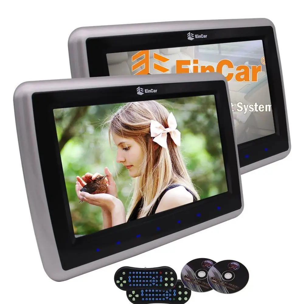 

Pair HD TFT LCD Digital Screens Dual Car Headrest Portable DVD Player with Touch key Support TV Viedo Monitor HDMI and USB/SD FM