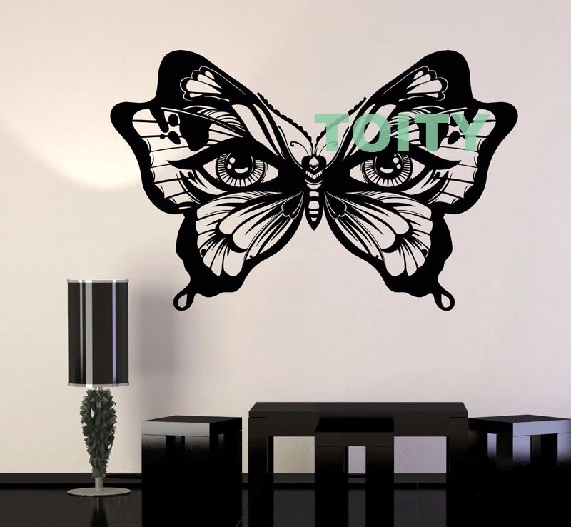 Vinyl Wall Decal Butterfly Insect Women's Eyes Art Decor Sticker Home Interior Art Design Murals