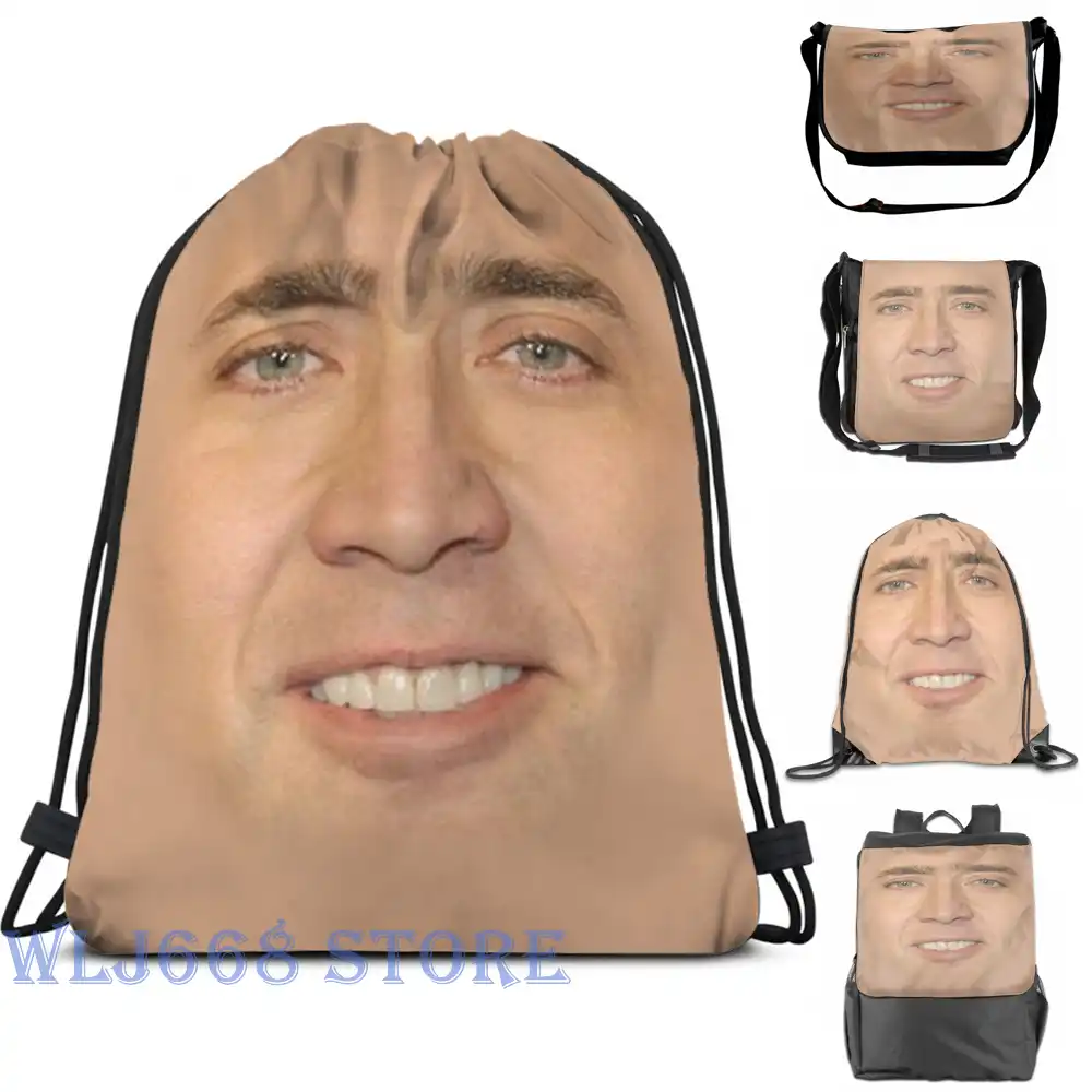 nicolas cage face backpack