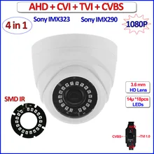 IMX290 IMX323 1080P AHD камеры 4in1 Аналоговый HD 2-МЕГАПИКСЕЛЬНАЯ мини камера AHD-H CVI TVI 960 H Цвет Ночного Видения ВИДЕОНАБЛЮДЕНИЯ ahd камеры, IR-CUT, WDR, 3DNR, OSD, 3.6мм Объектив, 18 штук LEDs, UTC