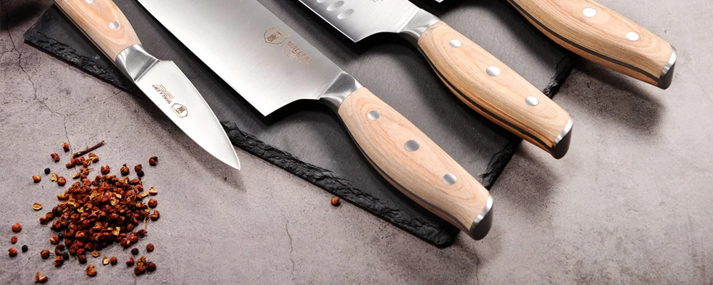 WALLOP Professional пособия по кулинарии кухонные ножи комплект 4 шт. шеф повар Santoku Мясо Кливер для очистки овощей нож нержавеющая сталь