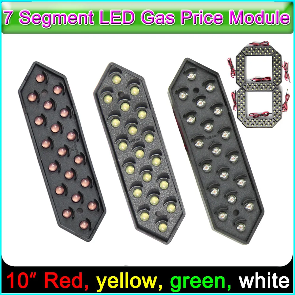 

10" Digita Numbers Display Module, LED Signs 7 Segment Of the Modules Red, yellow, green , white, 7 Segment LED Gas Price Module