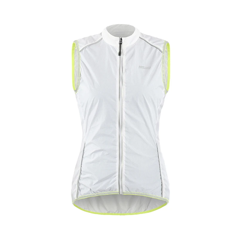 ARSUXEO женский жилет для велоспорта, спортивная одежда без рукавов, ветрозащитная куртка для велоспорта, Джерси для бега, пешего туризма - Цвет: 18v5 white US size