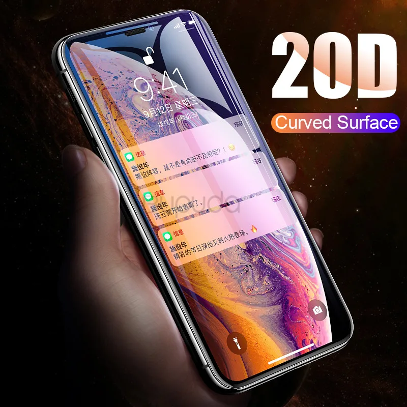 Bupud 20D полное покрытие экрана протектор для iPhone 7 8 6 6S Plus XS Защитное стекло для iPhone X XR XS Max стеклянная пленка