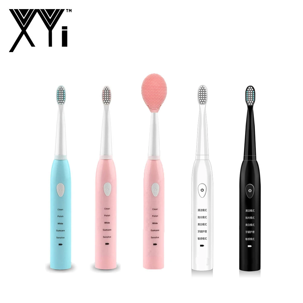 

Electric Toothbrush Sonic Wave USB Rechargeable Waterproof Automatic Toothbrush Head Replaceable Whitening Teeth Face Cleanser