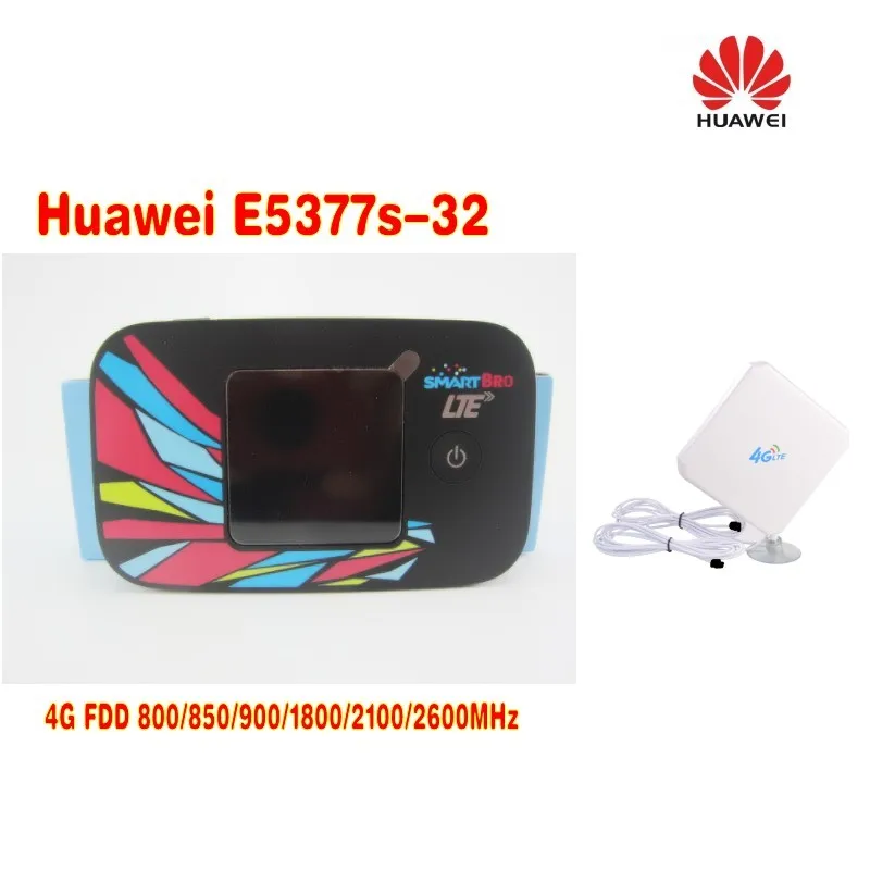  l Original Unlock LTE FDD 150Mbps HUAWEI E5377s-32 Portable 4G WiFi Router+4G TS9 35DBi antenna