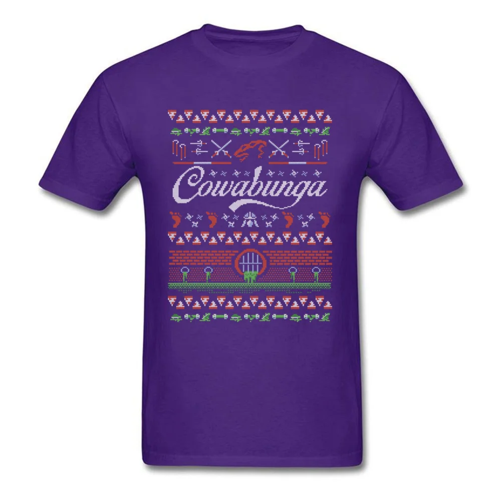 cowabunga christmas 1 9586 100% Cotton Men Short Sleeve Tops Shirts Casual Mother Day T-shirts Group Tee-Shirts Fitted O-Neck cowabunga christmas 1 9586 purple