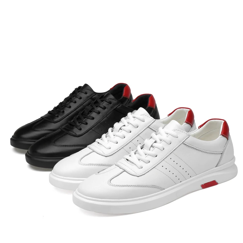 Branco branco Couro De Casuais Masculinos Sapatos Preto E4Rq6wvvn
