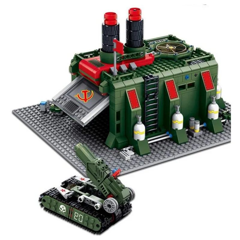 

DIY 794pcs Red Alert Chariot Factory Series Small Particles Assembled Toy Building Blocks Compatible with L Brand