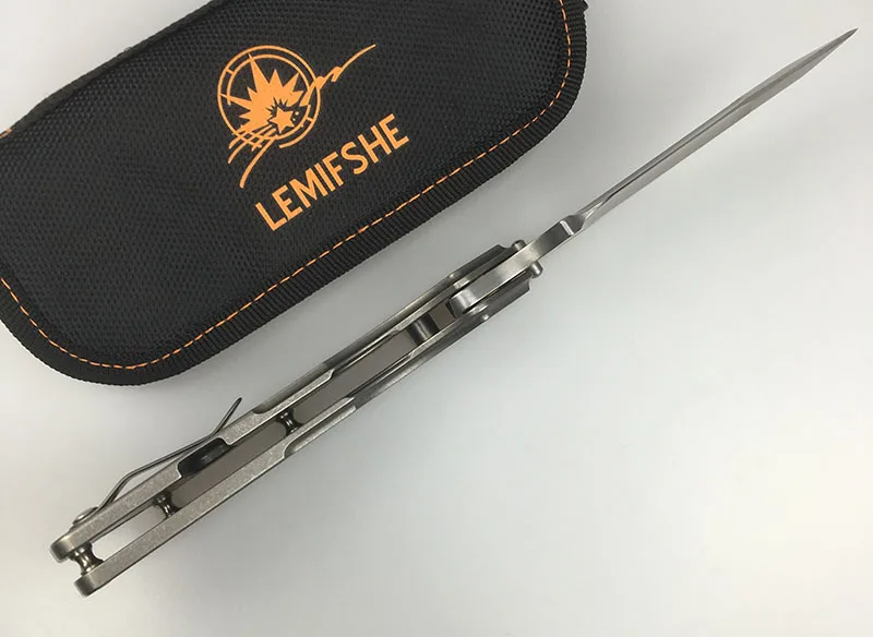 LEMIFSHE MSC SMF XL медная прокладка складной нож D2 лезвие TC4 titanium Сплав Ручка Тактический Выживание фрукты нож, инструмент для повседневного