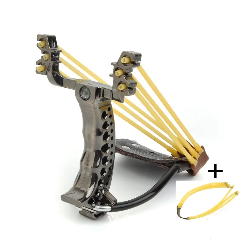 

Powerful Hunting Slingshot With Rubber Band Tubing PU Leather Catapult Professional Tactical Plastic Pocket Sling Shot Ball