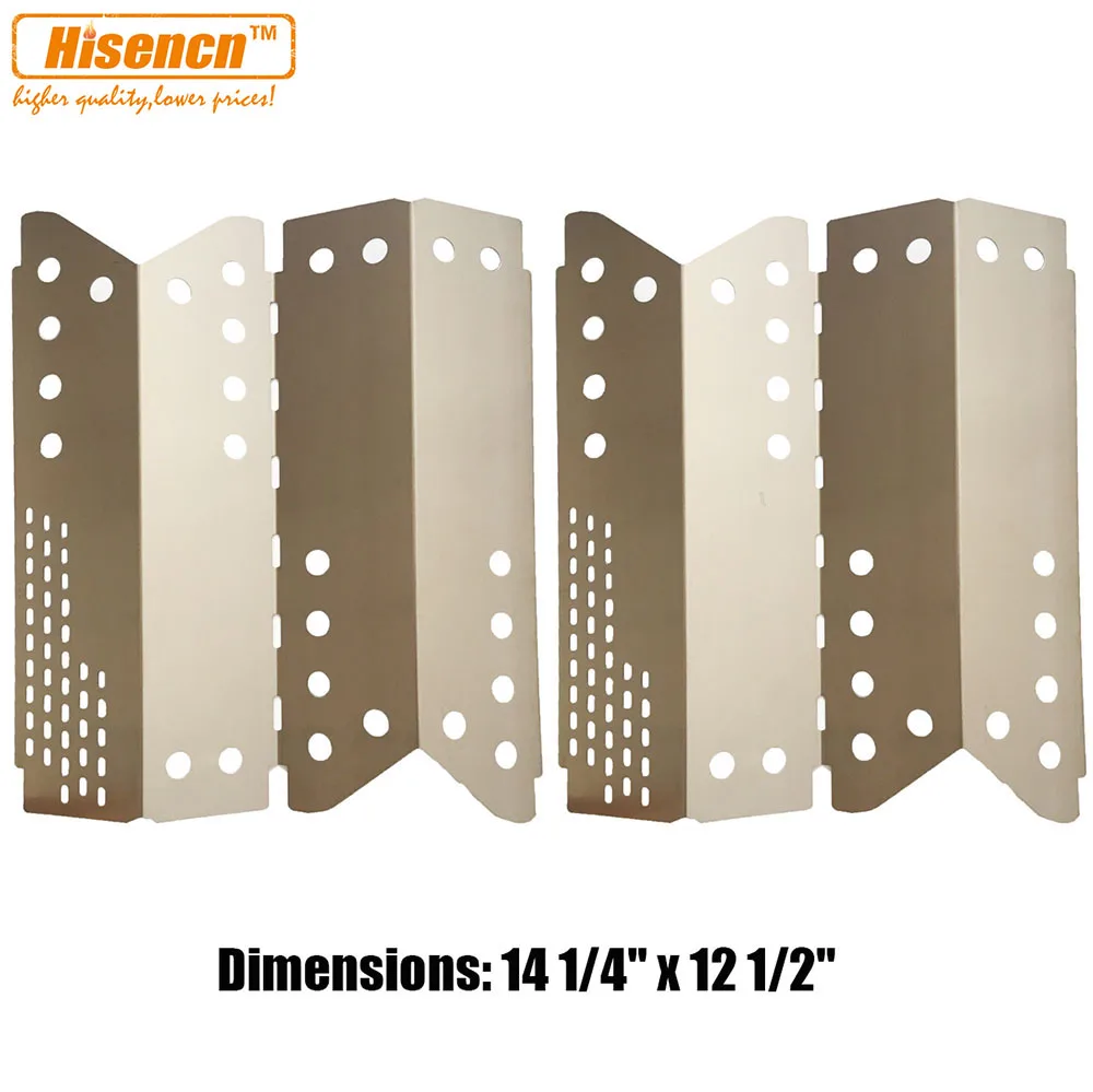 

Hisencn 14.3 inch Stainless Steel Heat Plates, Heat Shield, Heat Tent, Burner Cov Replacement for Gas Grill Model Stok SGP4330SB