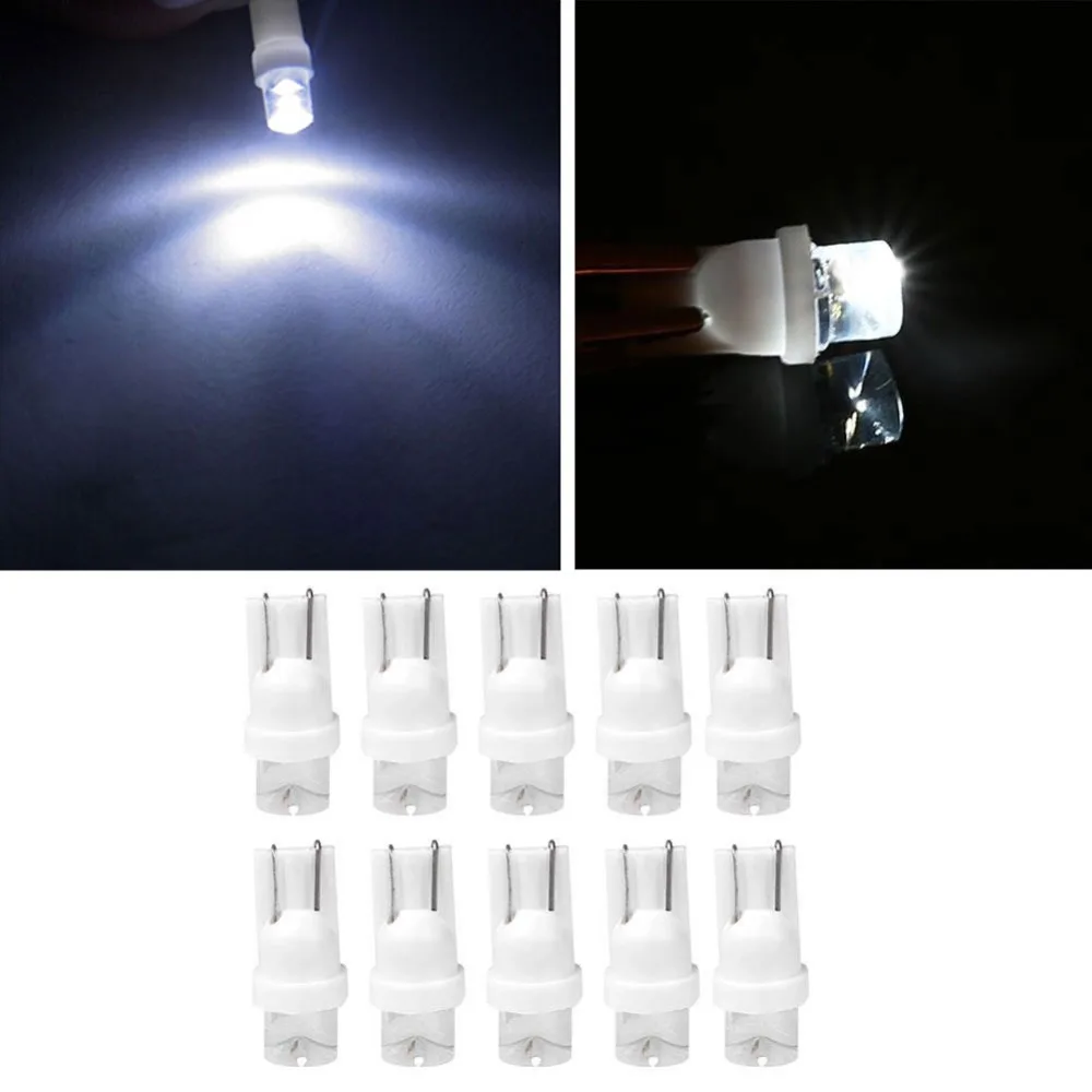 10PCS White 194 168 158 W5W 501 LED Wedge Light Lamp Bulb Headlight