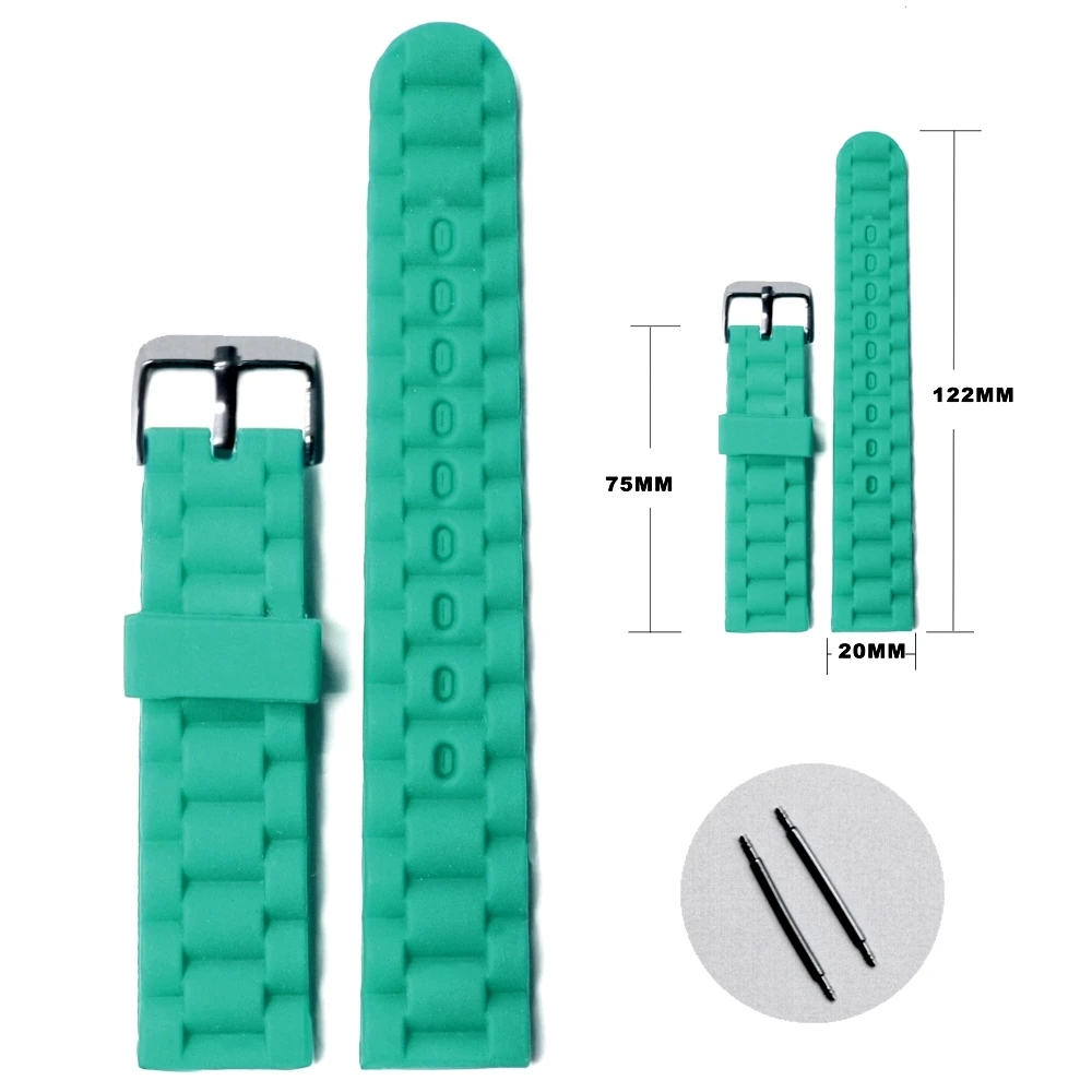 

20mm Butterfly Blue Silicone Jelly Rubber Unisex Watch Band Straps WB1060P20JB Spring Bar and spring bar removal tool included