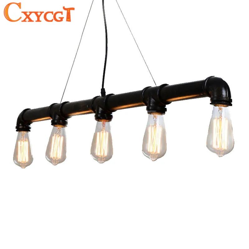 Black American Loft Vintage Retro Pulley Wrought Iron Pendant Light Industrial Lamps E27 Edison Pendant Lamp Home Light Fixtures