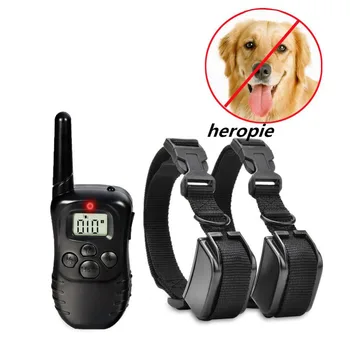 

Remote Dog Training Collar Rechargeable And Waterproof Vibration Shock Electronic 300M 100Level Dog Electric Collars For 2 Dogs