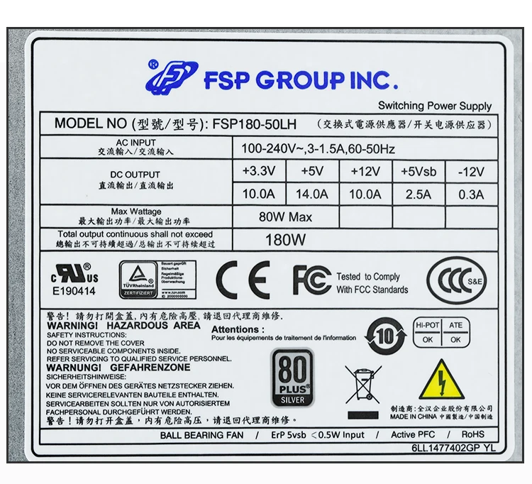 FSP180-50LH 1U питание широкий формат PFC Малый ITX POS машины мощность широкий напряжение альтернативный FSP180-50PLA