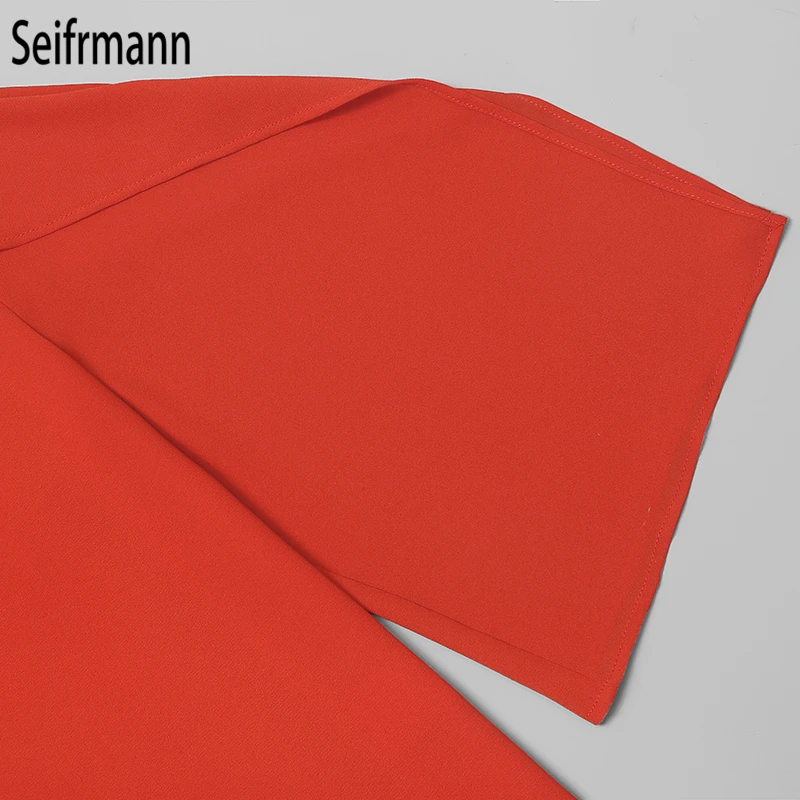 Seifrmann/модные весенне-летние костюмы для подиума женские элегантные красные Топы с коротким рукавом+ повседневная юбка с завязкой-галстуком в цветы комплект из 2 предметов