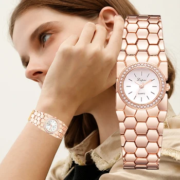 

Lvpai Brand Watches For Women Luxury Bracelet Stainless Steel Dress Quartz Wrist Watch Fashion Ladies Business Cuff Dress Watch