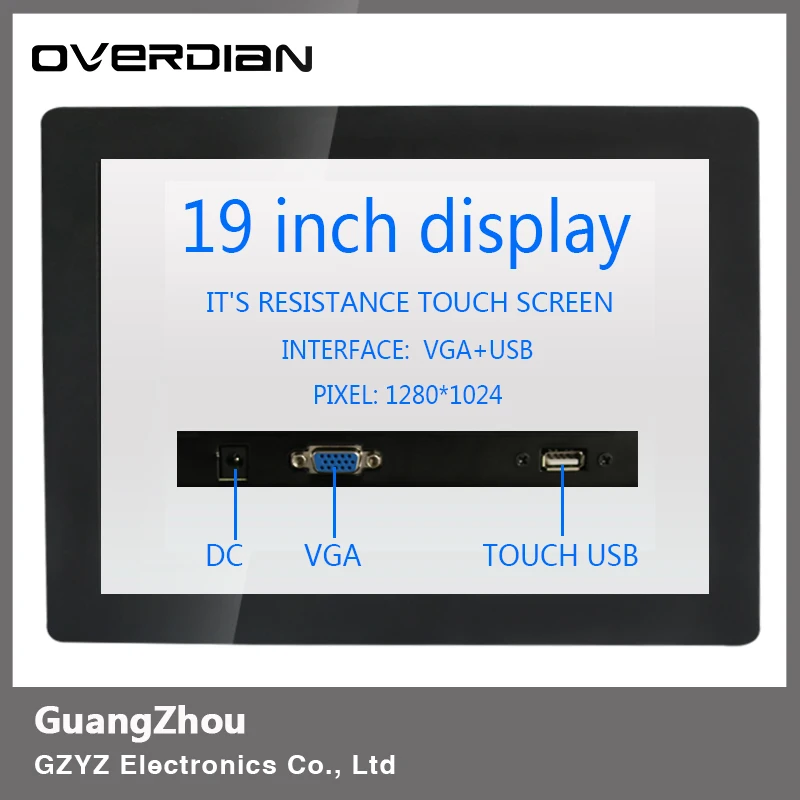 

19Inch/19"VGA/TouchUSB Interface Iron Frame Industrial Lcd Monitor Resistance Touch Screen Squarescreen Buckle Fixed Display