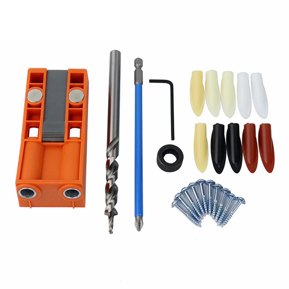 

Professional Inclined Hole Locator 4/25pcs With Magnetic Drilling Tools for Woodworking Furniture Manufacturing Easy To Drill