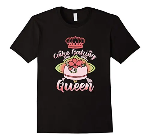 

Cake Baking Queen T-Shirt - Cake Baker Tee 100% Cotton Hip Hop Style Casual Top Tees Round Neck T Shirt High Quality