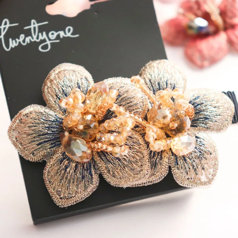 BEADED embroidery patches flowers for clothes 1