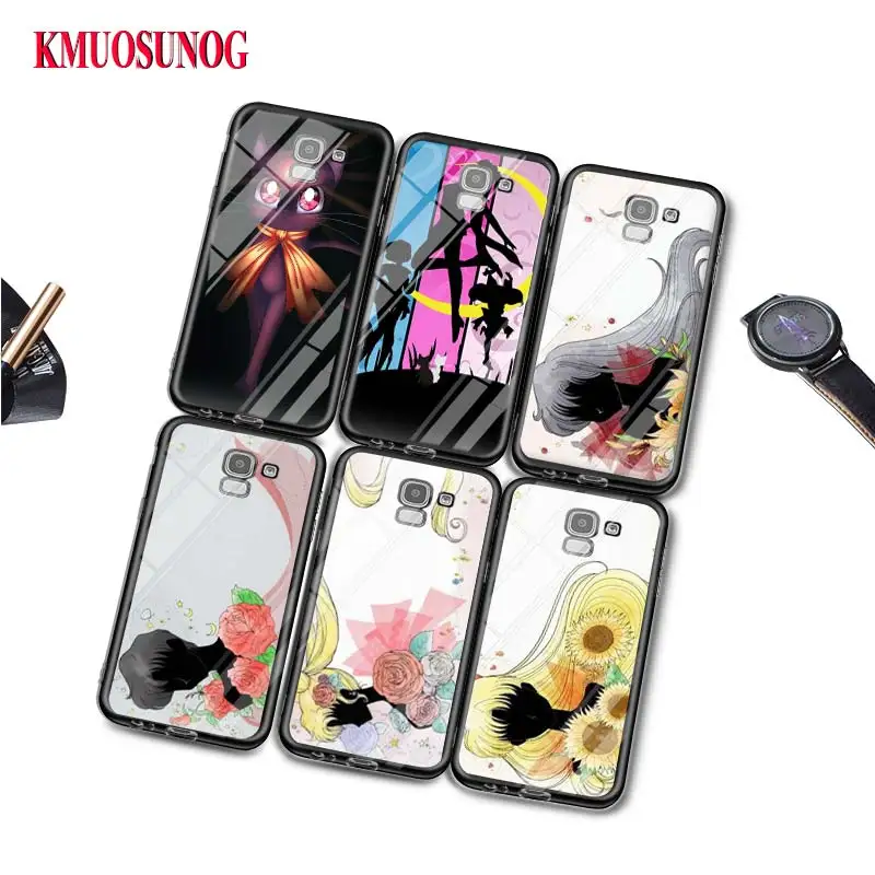 

Black Silicone Case Sailor moon Anime for Samsung Galaxy j8 j7 j6 j5 j4 j3 Plus Prime 2018 2017 2016 Phone Bag Cover