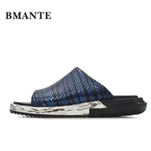 Летняя обувь; модные роскошные шлепанцы в римском стиле на плоской подошве; шикарные мужские босоножки с полосками; сезон весна; Новинка; мужские пляжные тапочки с аппликацией