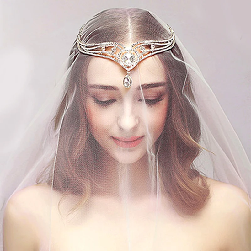luxurious wedding hair ornament bridal tiara pearls rhinestone hair