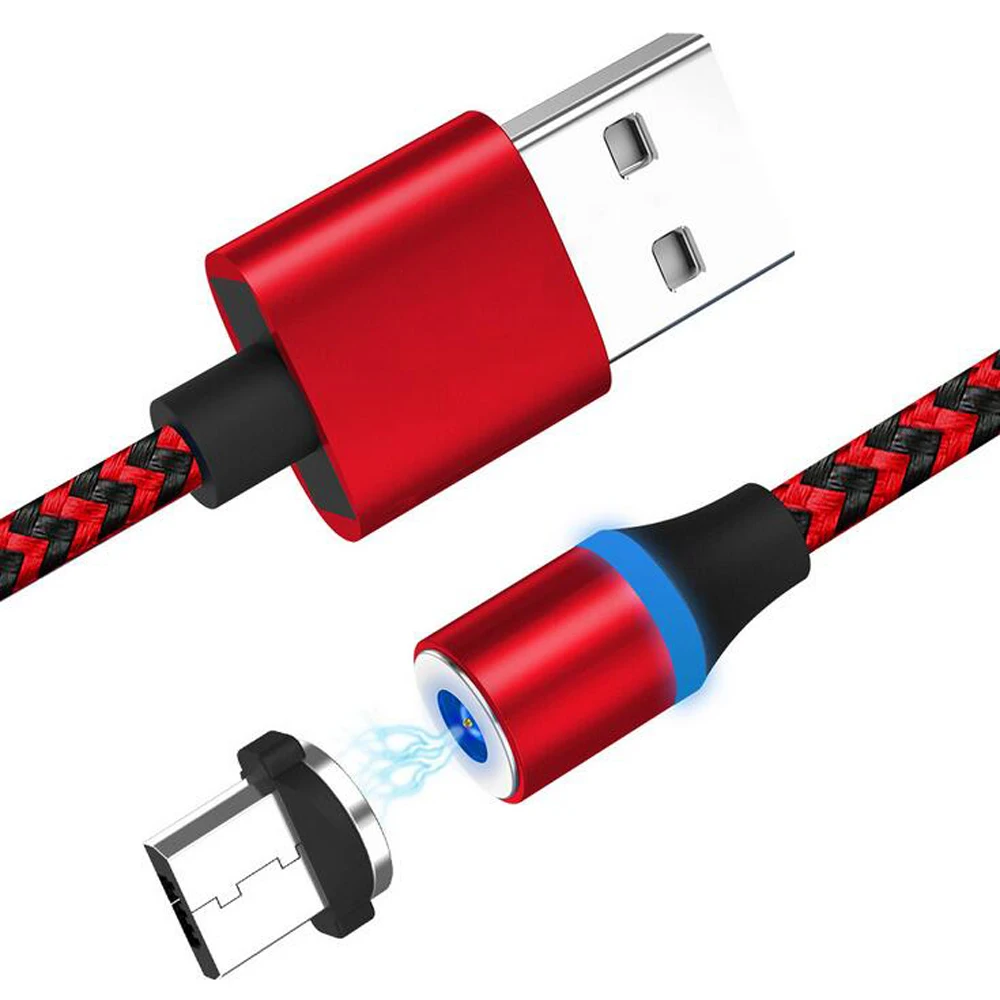 USB кабель магнитный с разъемами Micro и Type C для Samsung Xiaomi Huawei LG iPhone Xs Max 8 7 6 Plus|Зарядные