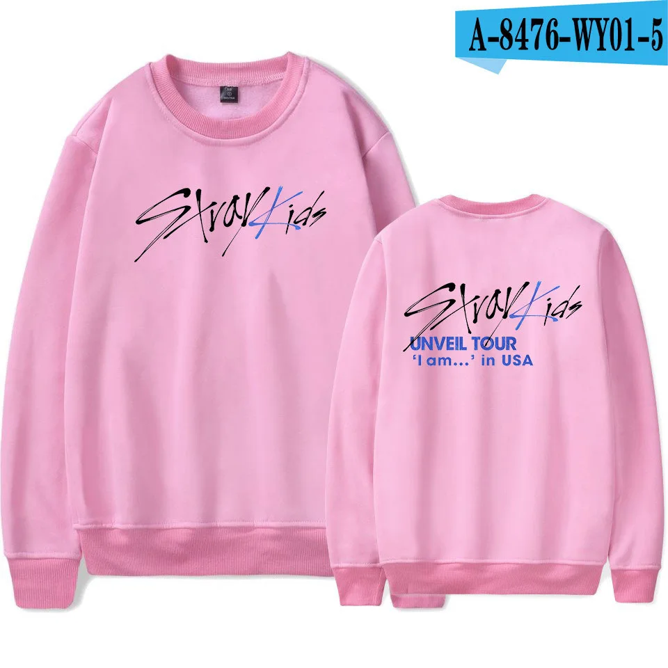 Корейская Мода Kpop StrayKids Stray Kids MIROH альбом женский/мужской свитер с капюшоном с буквенным принтом длинный рукав Crewneck толстовка - Цвет: 008