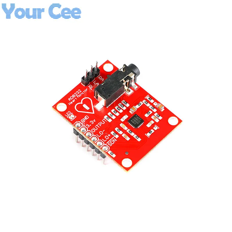 ЭКГ модуль AD8232 измерение показателей ЭКГ Пульс сердечный мониторинг сенсор модуль комплект Биоэлектрический сигнал сбора Development kit