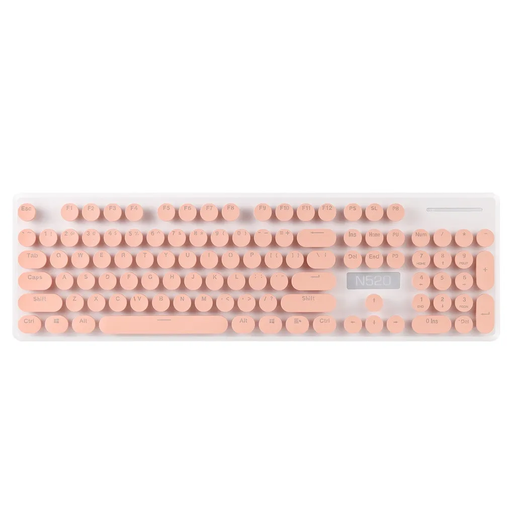 

VOBERRY New N520 Punk Retro Style Robotic Handfeel Wireless Keyboard Mouse Cover Computer Key Cap Ergonomic Design Lovely Style