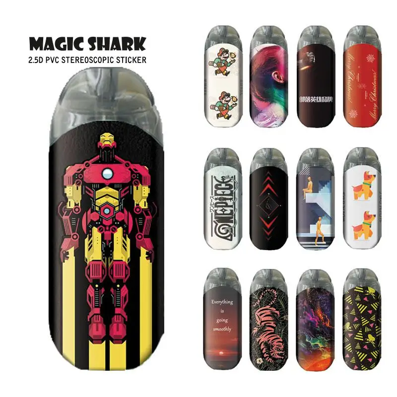 

Magic Shark One Piece Naruto Skull Dog Mario Iron Man Tiger Dragon Ball PVC Case Cover Sticker for Zero 021-035