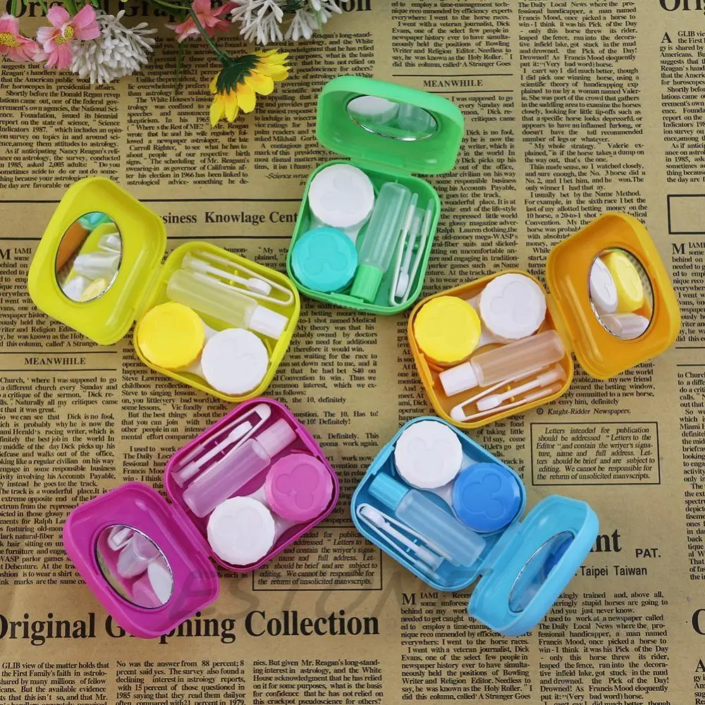 Easy Carry 1pcs 5.6x5.4x2cm Travel Glasses Contact Lenses Box Contact