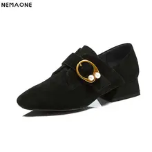 NEMAONE spring autumn new style women’s pumps genuine leather low heels shoes fashion comfortable lazy shoes women size 34-43