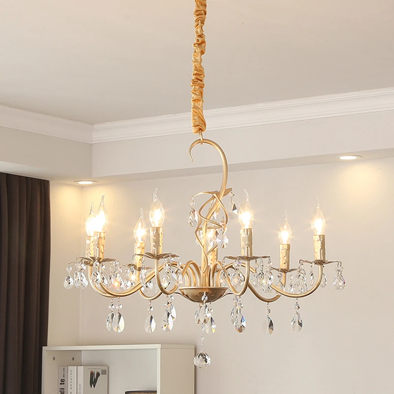 

K9 Crystal Gold Modern Ceiling Lights LED Ceiling Fixture Living Dining Room Restaurant Lighting Hanging Lamp With hang
