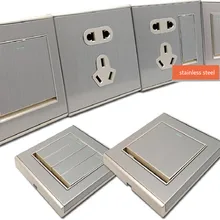 stainless steel 86*86MM 110v 220v 250v 1 2 3 4 Gang 1 Way 2way No boundary light switch wall switch push button switch stainless steel 86*86MM 110v 220v 250v 1 2 3 4 Gang 1 Way 2way No boundary light switch wall switch push button switch