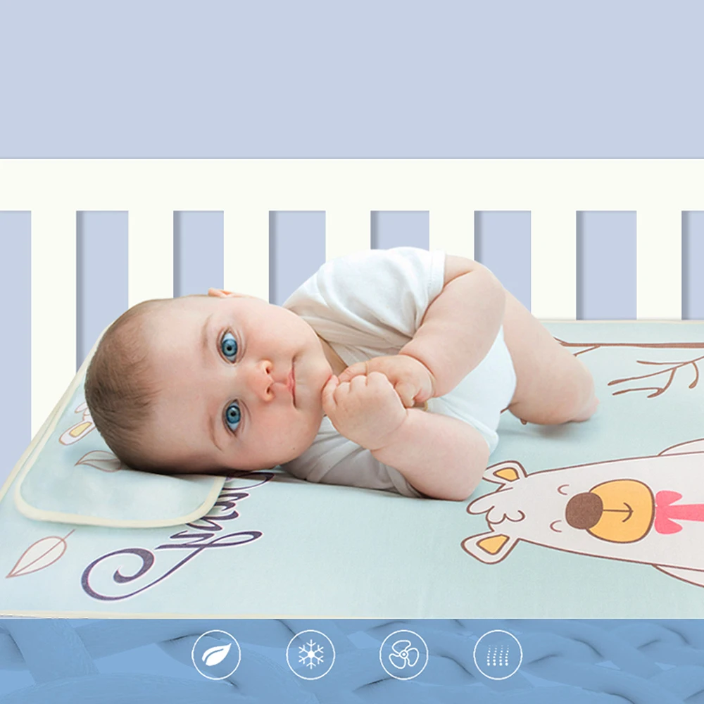 Водонепроницаемый детский матрас с принтом для новорожденных, детский матрас, шелковая изоляционная подушка для малышей