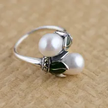 FNJ 925 пробы Серебряное жемчужное кольцо для Для женщин ювелирные изделия Новая мода чистый S925 серебряное кольцо Размеры 6-8,5