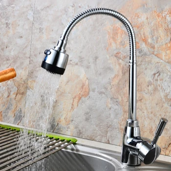 

Brass Deck Mounted Pull-down Swivel Spray Kitchen Faucet Mixer Tap Free deformation Kitchen 360 Swivel Handheld Shower tap
