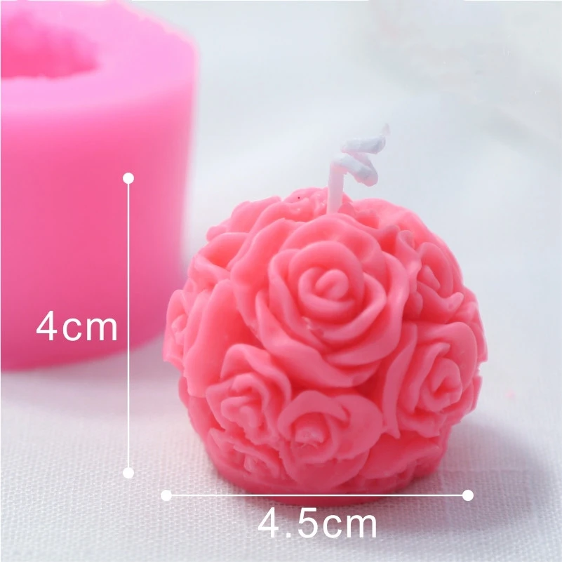 3D силиконовая форма для розовых свечей DIY шарики цветов ароматерапия мыло ручной