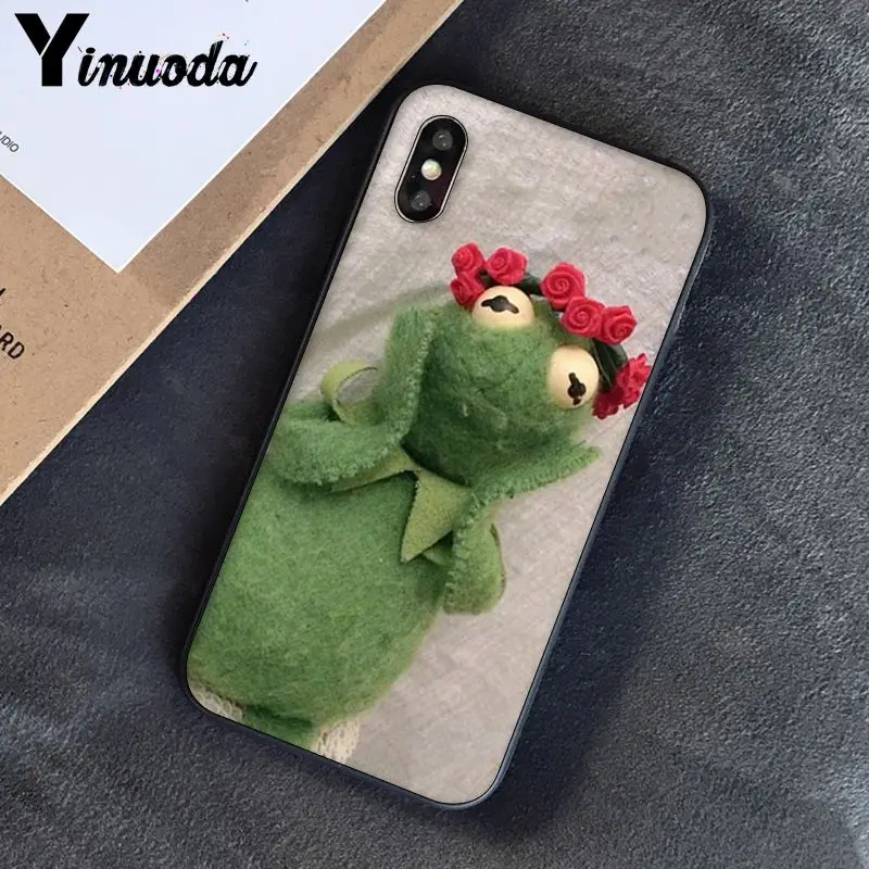 Yinuoda Kermit лягушка Забавный DIY печать рисунок чехол для телефона для iPhone 8 7 6 6S 6Plus X XS MAX 5 5S SE XR 10 чехол s