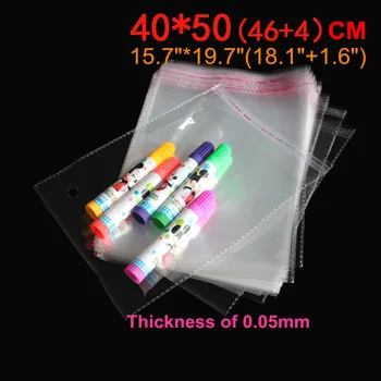 

200 X (40x46+4cm) Large Adhesive Seal Clear OPP Bag For Cowboy Suit