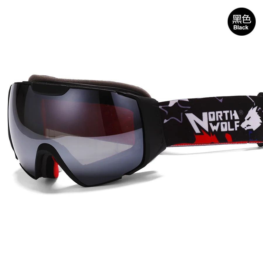 Nuevo Norte lobo marca gafas de esquí doble capas UV400 anti-niebla gran máscara de esquí gafas de esquí de las mujeres de los hombres de nieve snowboard gafas de 568
