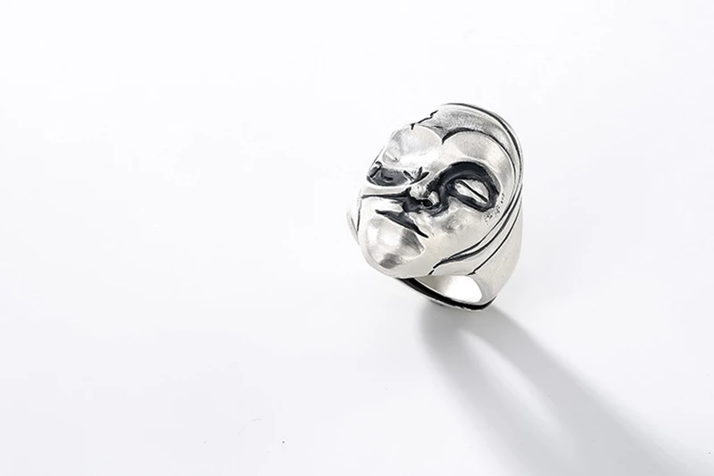 Кольцо из стерлингового серебра 925 пробы с Одноглазым человеческим лицом, индивидуальное властное кольцо с Одноглазым дизайном для мужчин и женщин, модное ювелирное изделие